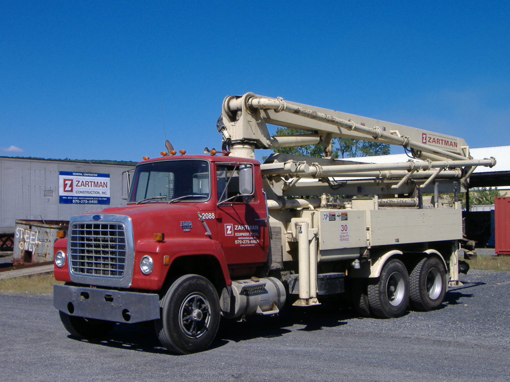 Zartman Construction has a Schwing Concrete pump rental.