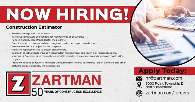 Now Hiring Construction Estimator