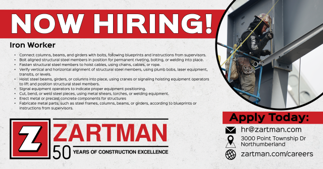Now Hiring Iron Worker